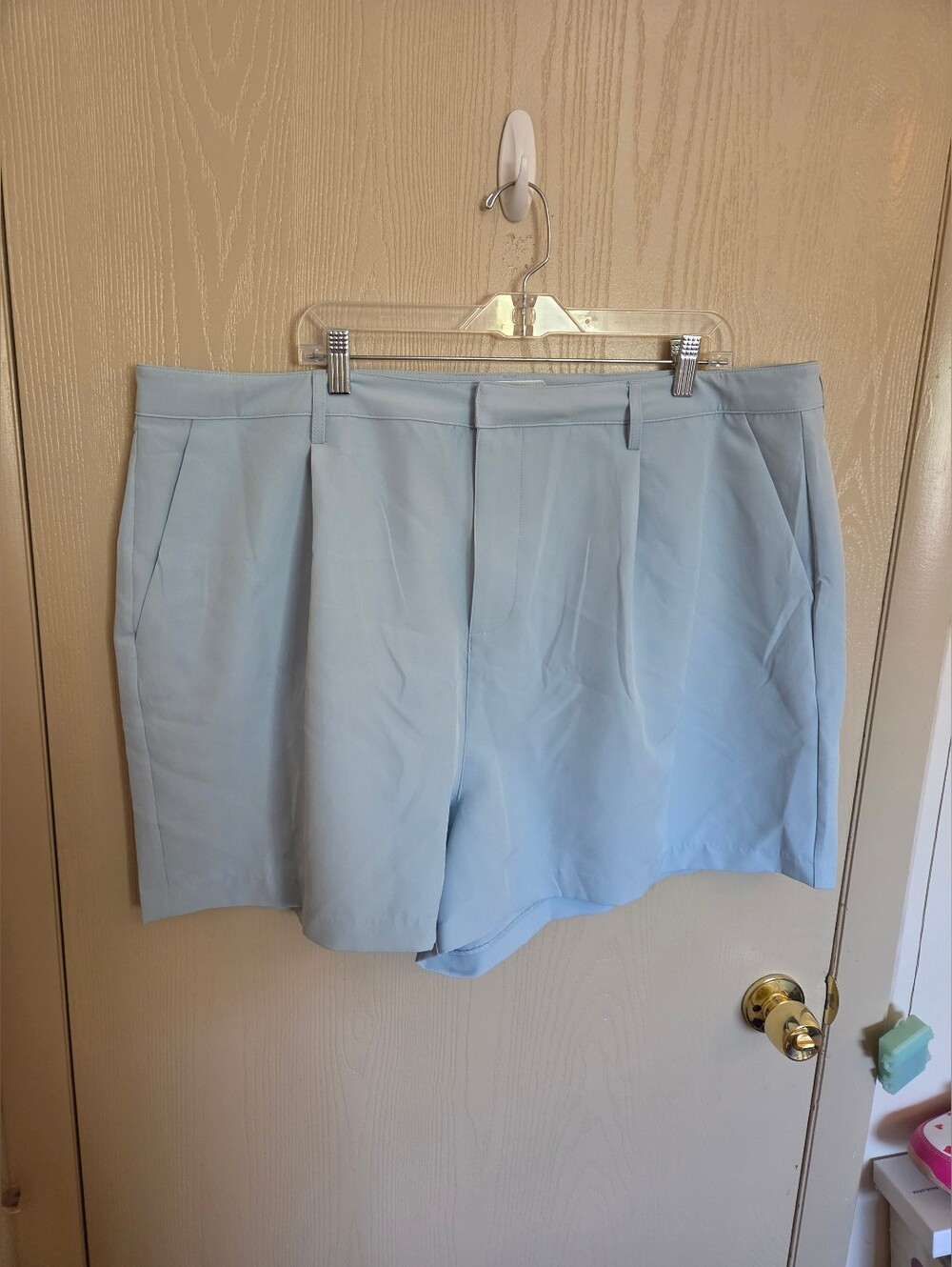 Edited By Remi Bader light blue High Rise Trouser Shorts NWT Womens Size 20W